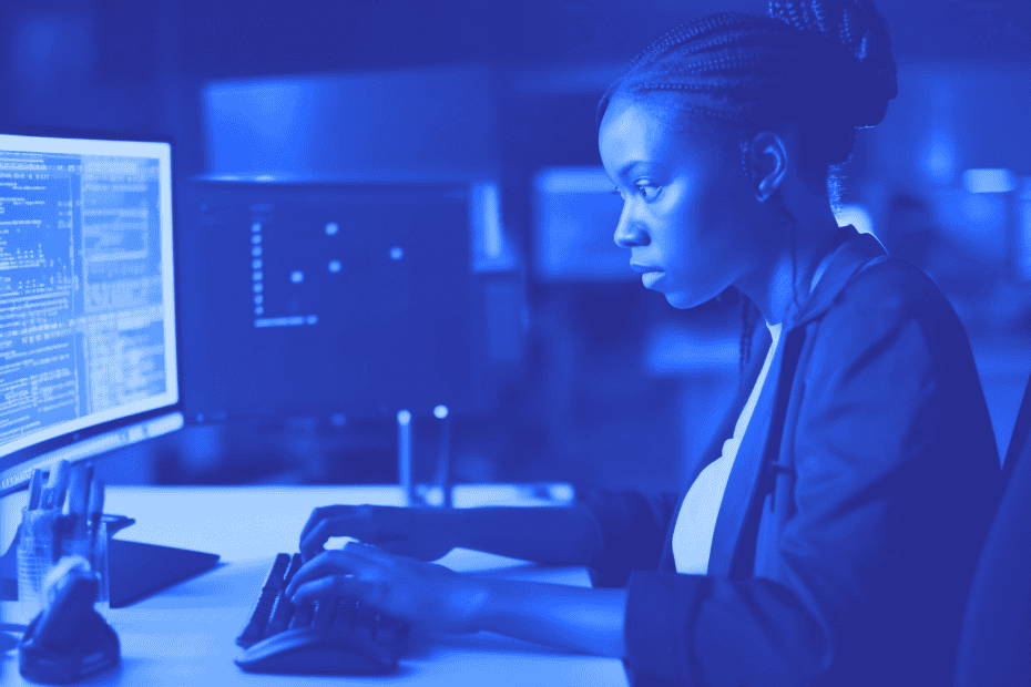 Photo illustration of black coders and black engineers