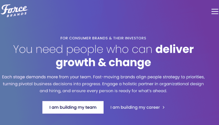 image of ForceBrands home page