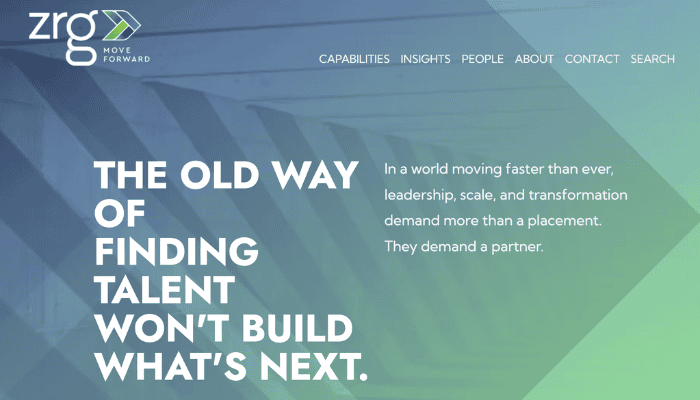 image of ZRG Partners home page