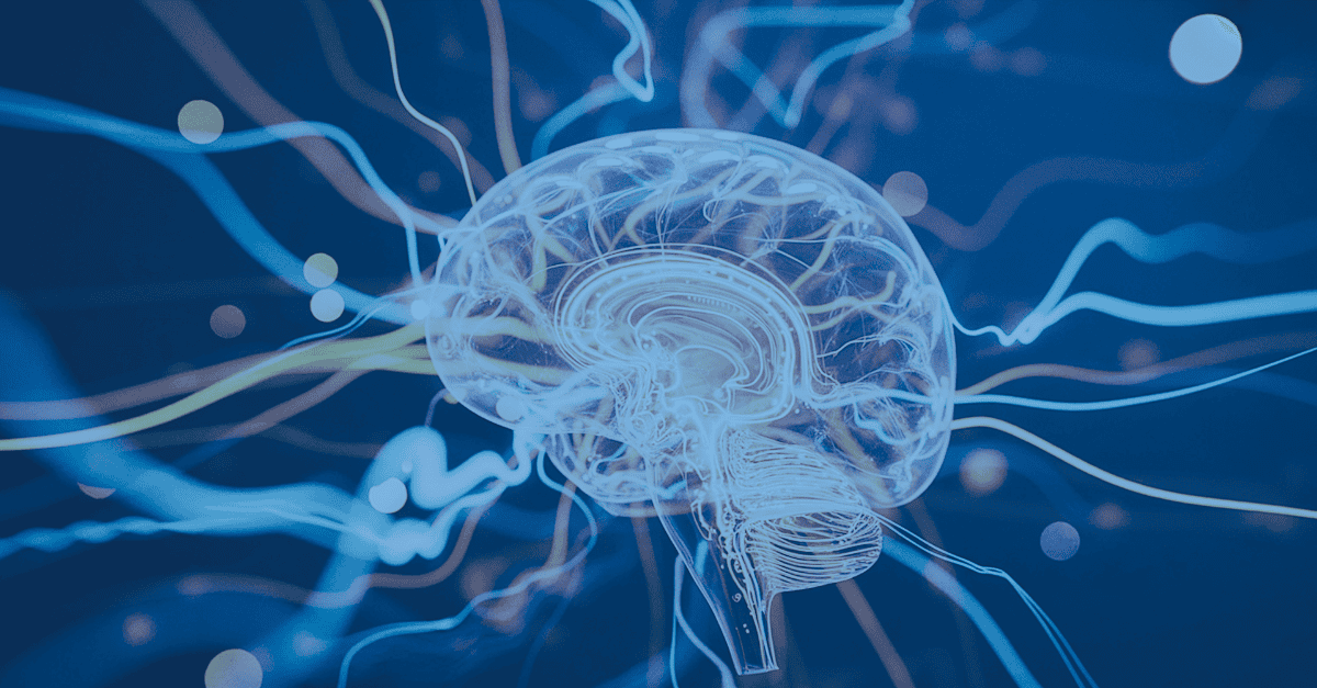 illustration of transparent brain with electricity
