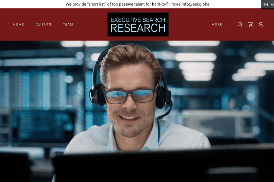 Image of ESR Executive Search Research home page