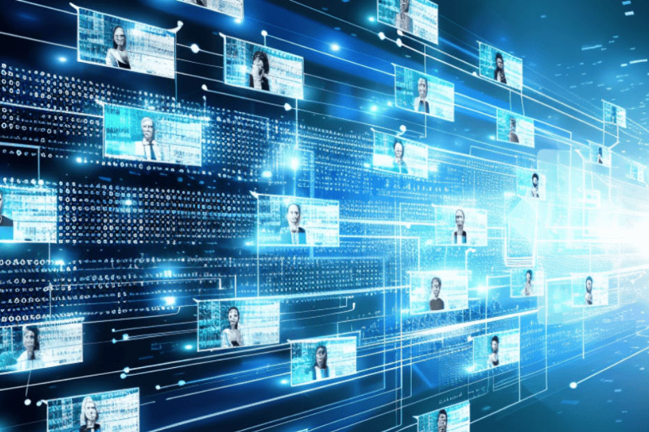 digital org charts coming together through space