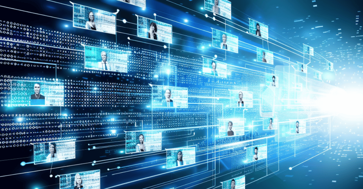 digital org charts coming together through space