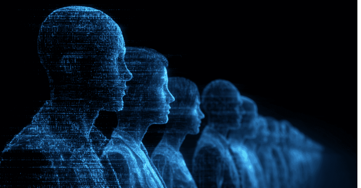 digital images of male an female executive forms in a role