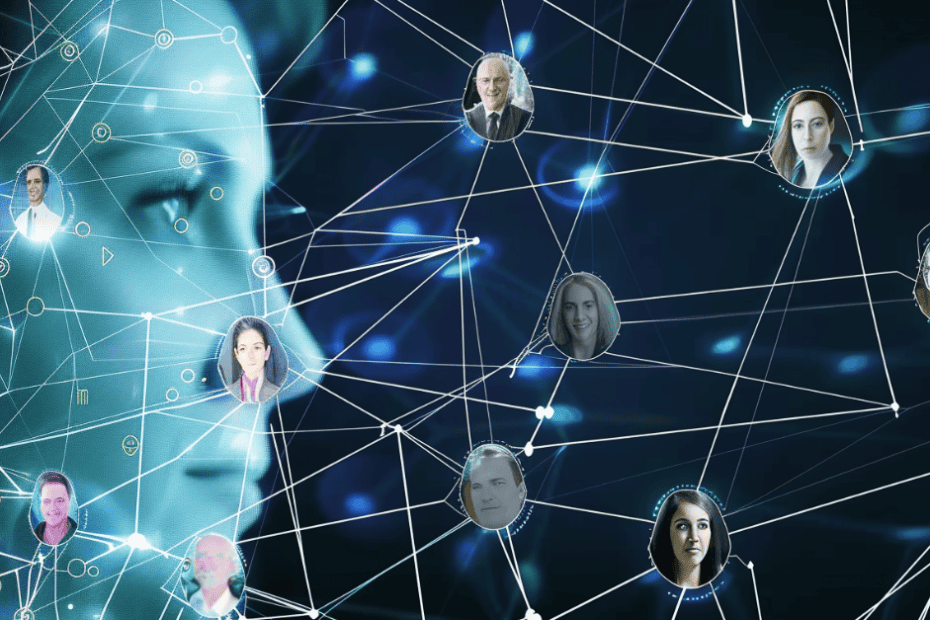 org charts profile phots with lines connecting them