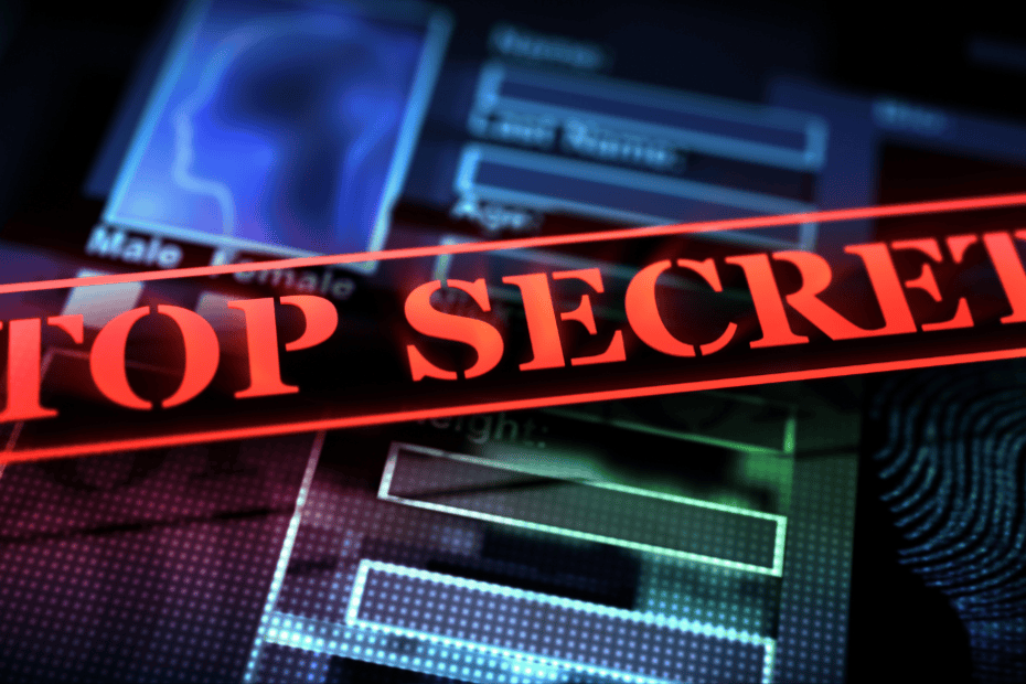 Design with the words "top secret"