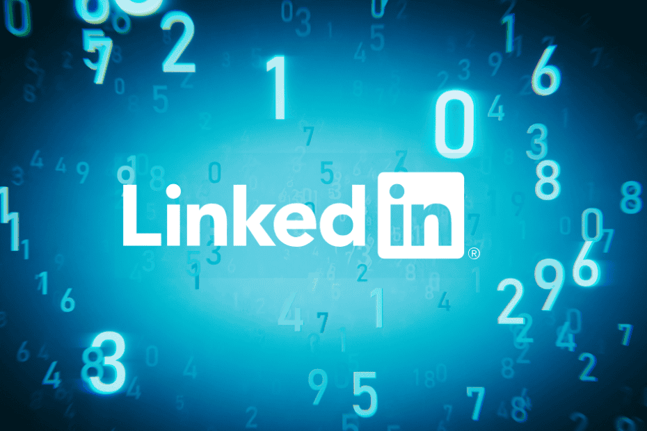 LinkedIn Word on background of numbers