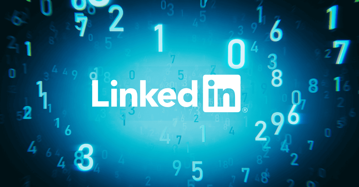 LinkedIn Word on background of numbers